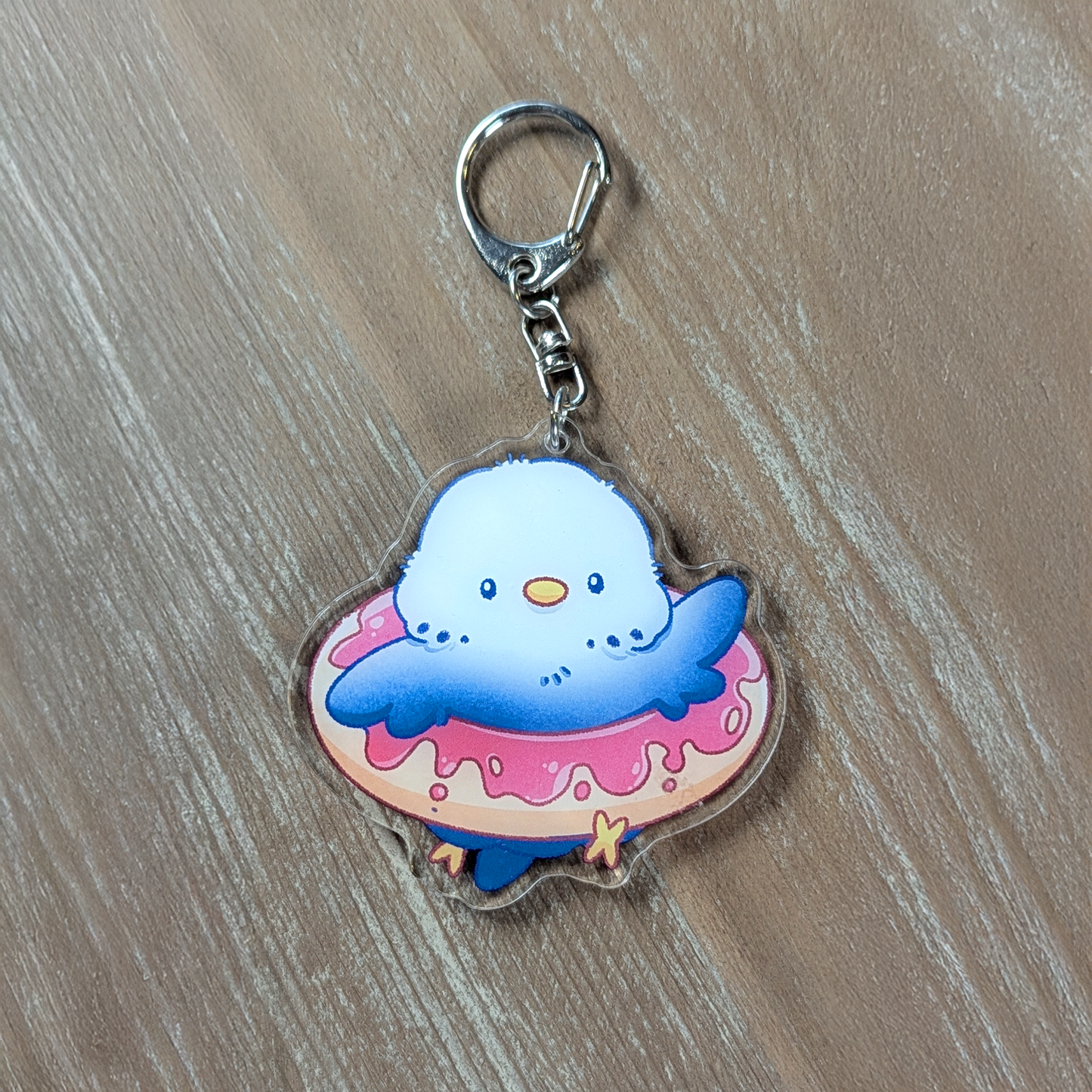 Schlüsselanhänger - Wellensittich im Donut