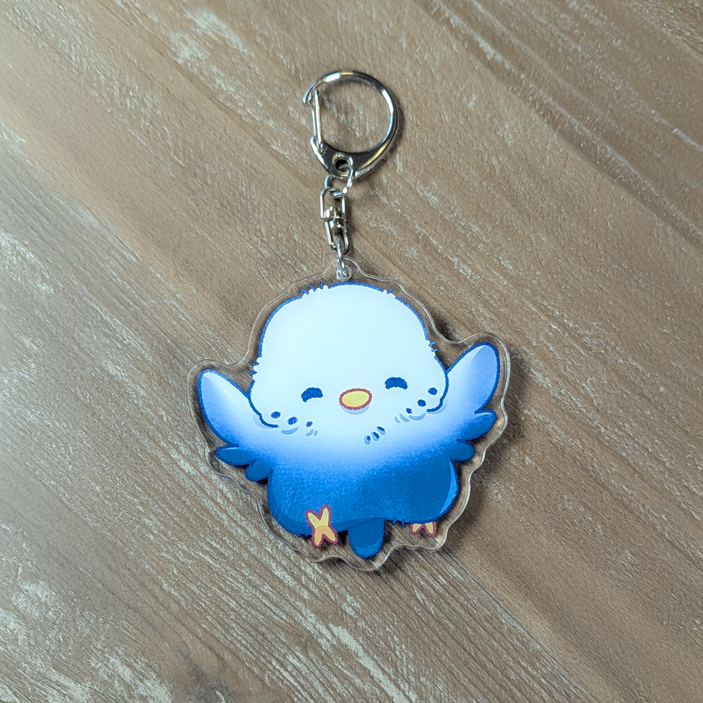 Schlüsselanhänger - Wellensittich blau