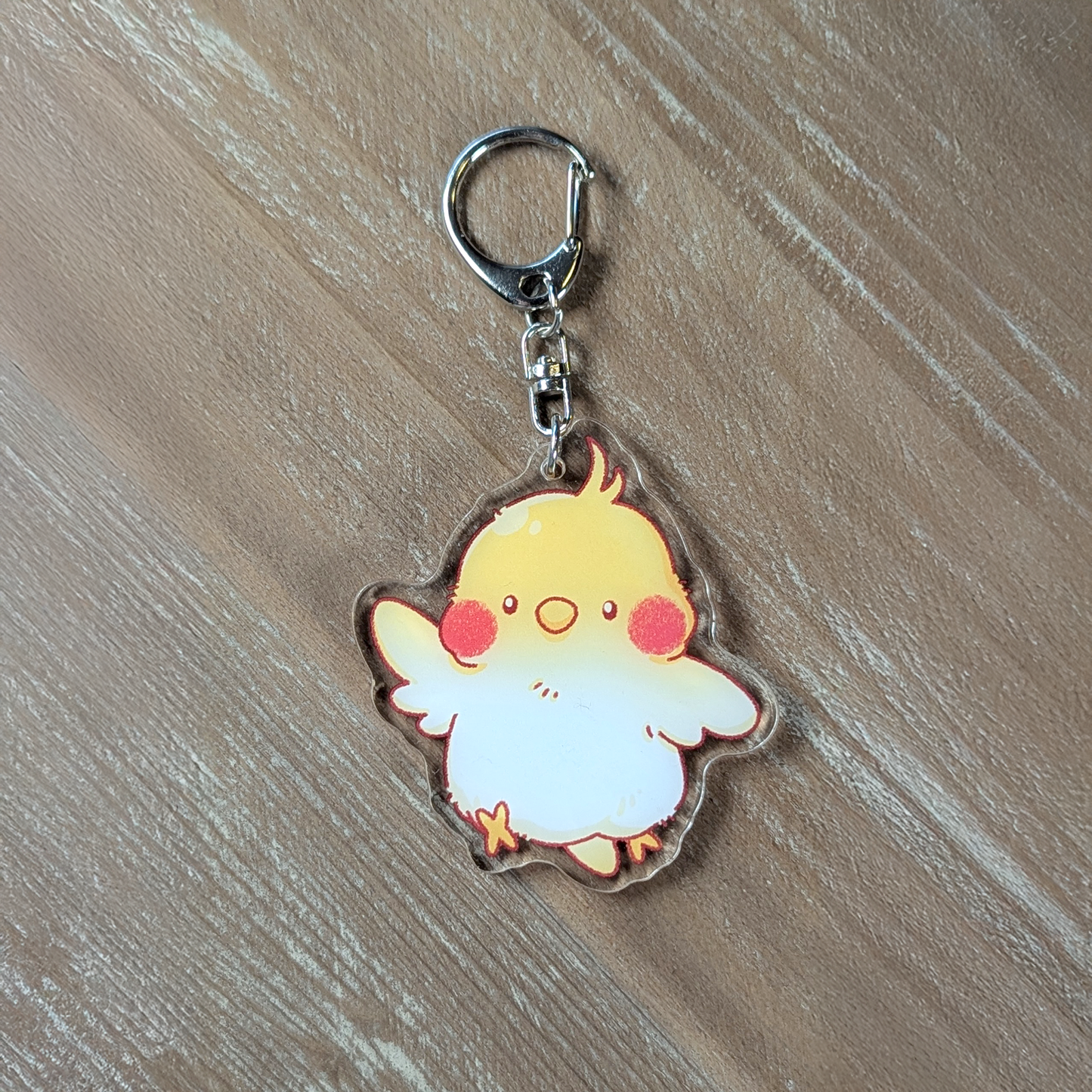 Schlüsselanhänger - Nymphensittich gelb