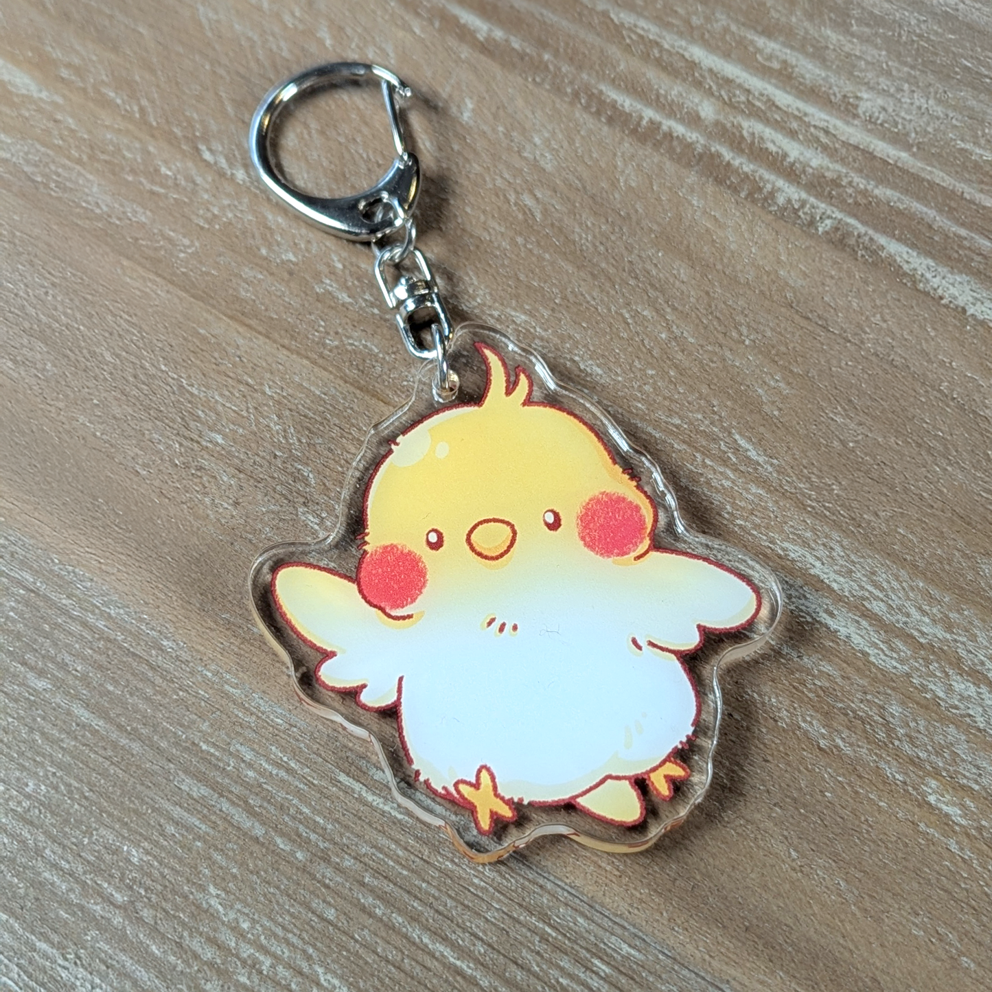 Schlüsselanhänger - Nymphensittich gelb