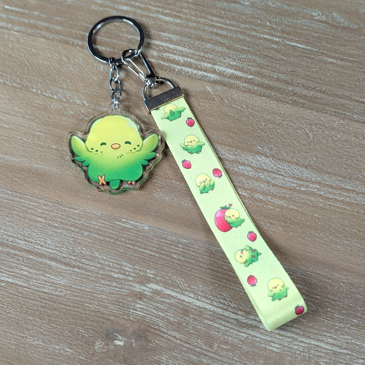 Lanyard & Charm - Wellensittich grün