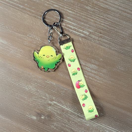 Lanyard & Charm - Wellensittich grün