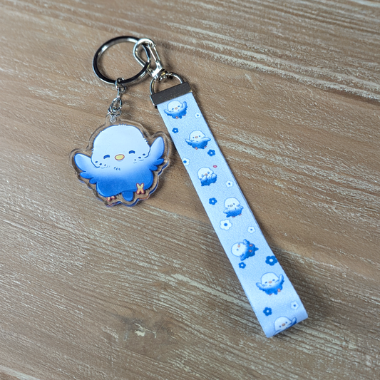 Lanyard & Charm - Wellensittich blau