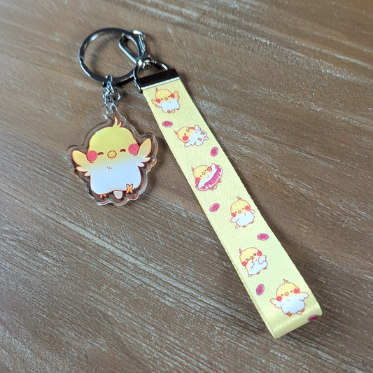 Lanyard & Charm - Nymphensittich gelb