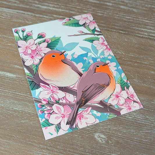 Postkarte - Rotkehlchen