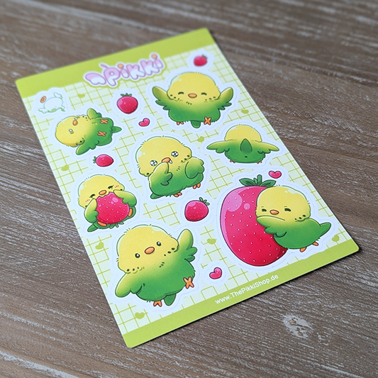 Sticker Sheet - Wellensittich grün